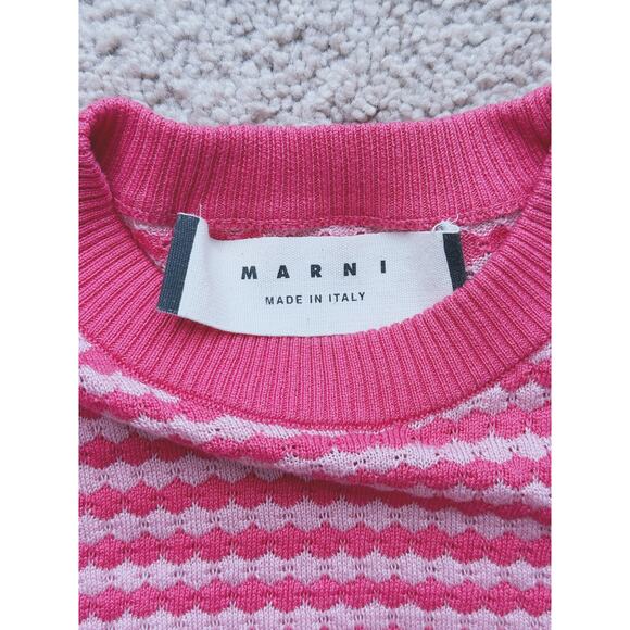Marni Knit Sleeveless Jumper Top Honeycomb Pink Small Designer Coquette Preppy - Picture 4 of 6